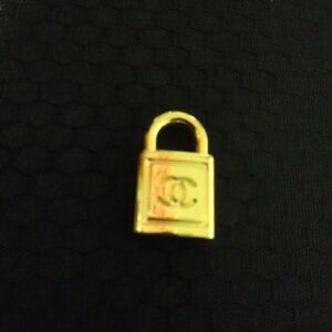 BRAND NEW Zipper Pull Gold Padlock Double Sided Charm